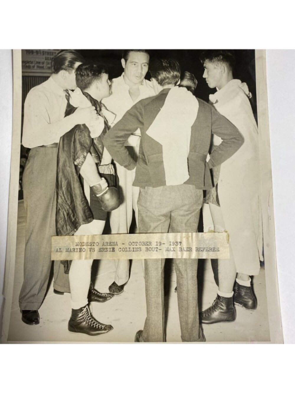 MAX BAER Boxer Referee Photograph World Heavyweight Champion Marino Collins 1920 - Picture 5 of 5